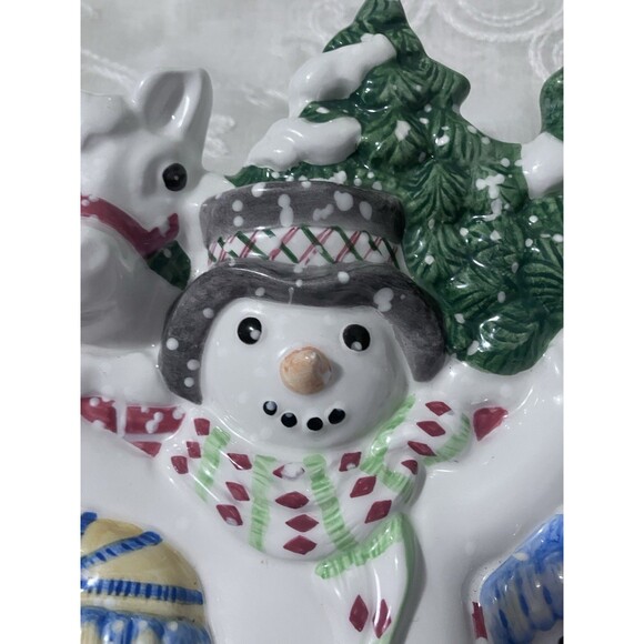 Fitz And Floyd “The Flurries Snowmen” Christmas Dish or Wall Platter HolidaDecor - Picture 6 of 16